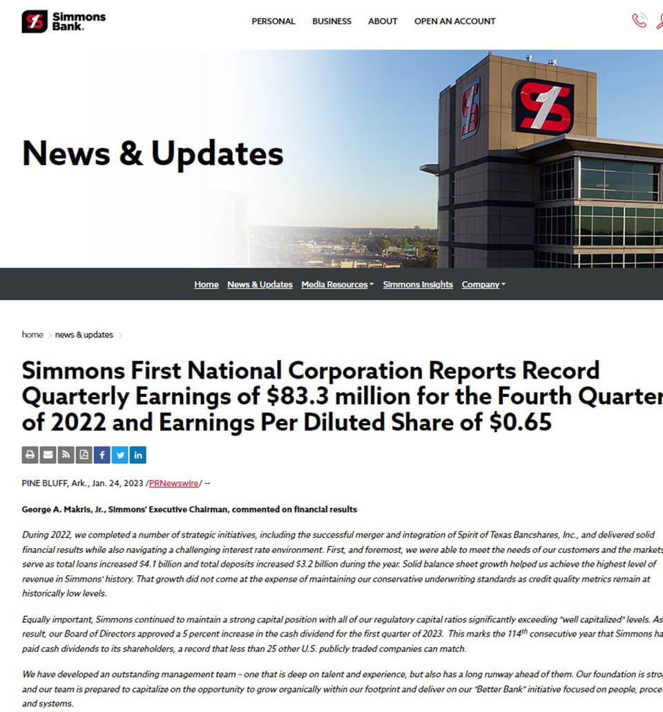 News and Updates Webpage