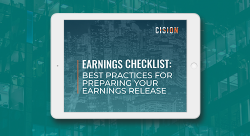 Earnings Checklist: Best Practices for Preparing Your Earnings Release Earnings Checklist: Best Practices for Preparing Your Earnings Release