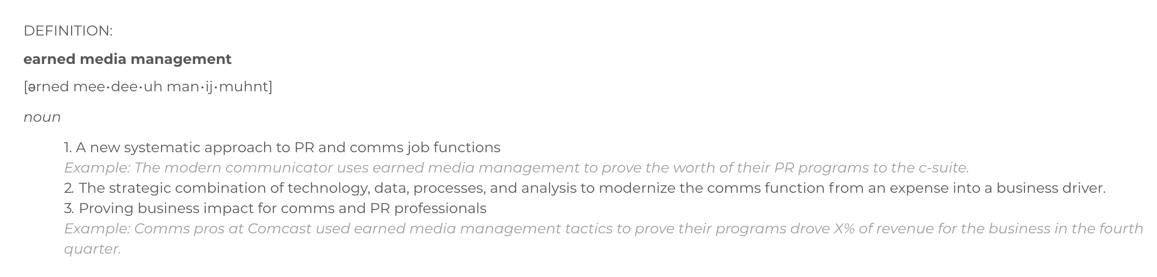 Earned Media Management Definition